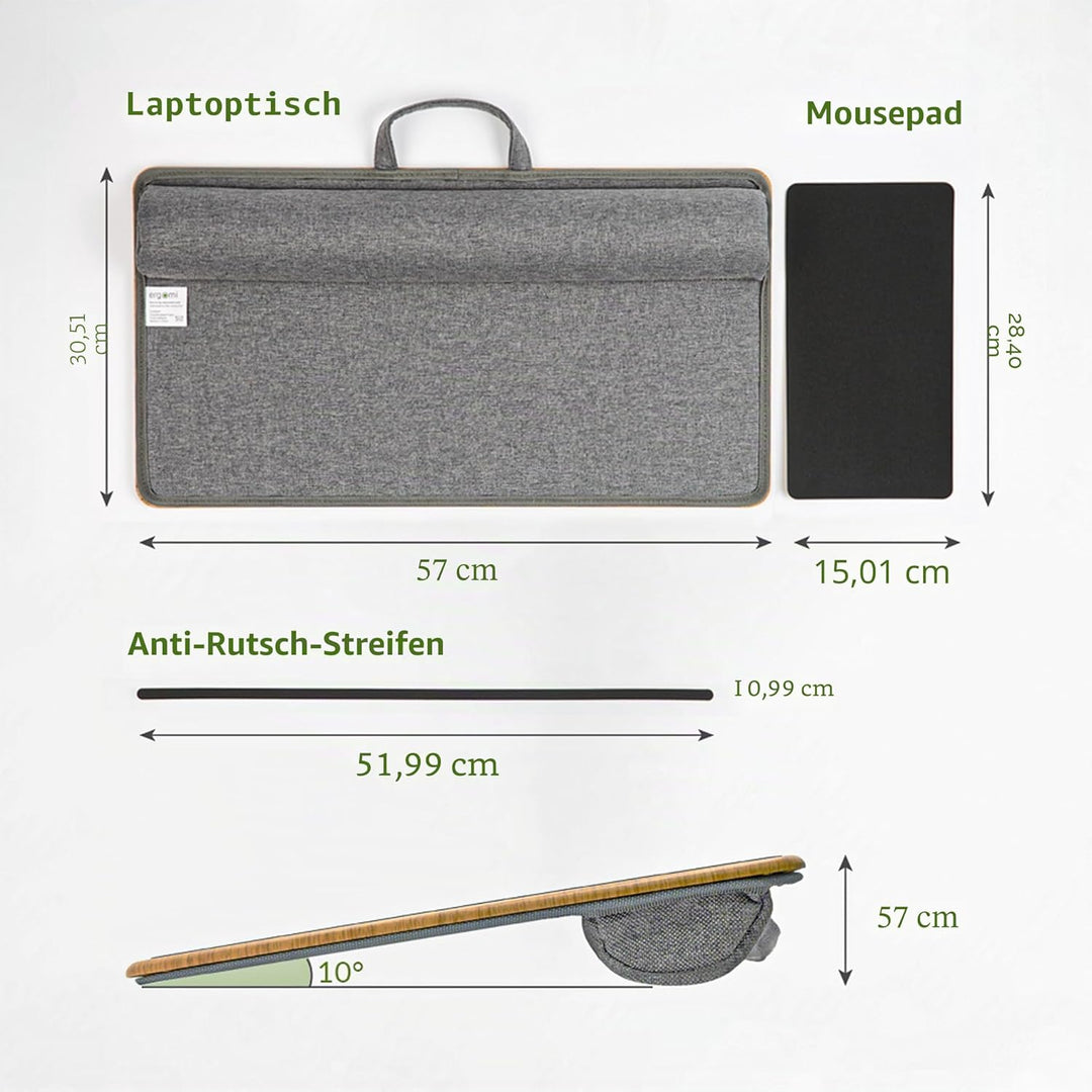 ergomi Laptopkissen Schoss | Homeoffice Kissentablett mit Kissen | Laptoptisch fürs Bett/Couch/Sofa