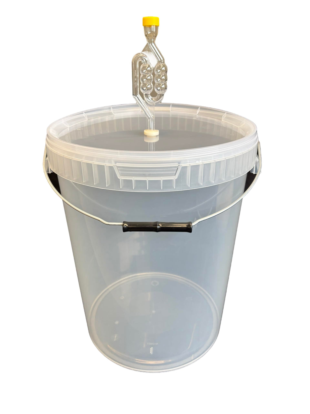 Gärbehälter 25L Fermentationsbehälter mit Gärröhrchen Deckel Dichtgummi Gäreimer Eimer für Bier Wein