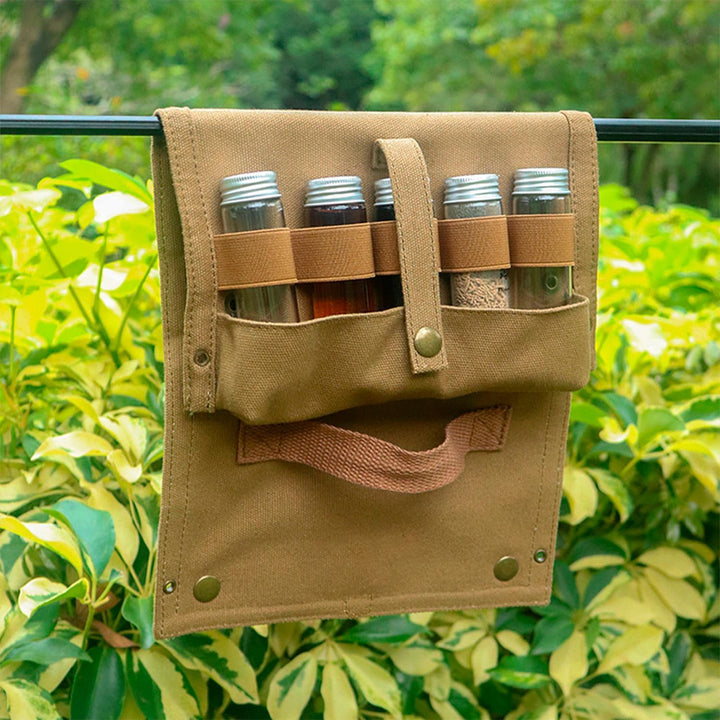 Tissting Gewürzgläser Set, 10 Pcs Gewürzstreuer Camping Outdoor Gewürztasche Camping Gewürze Set Tra