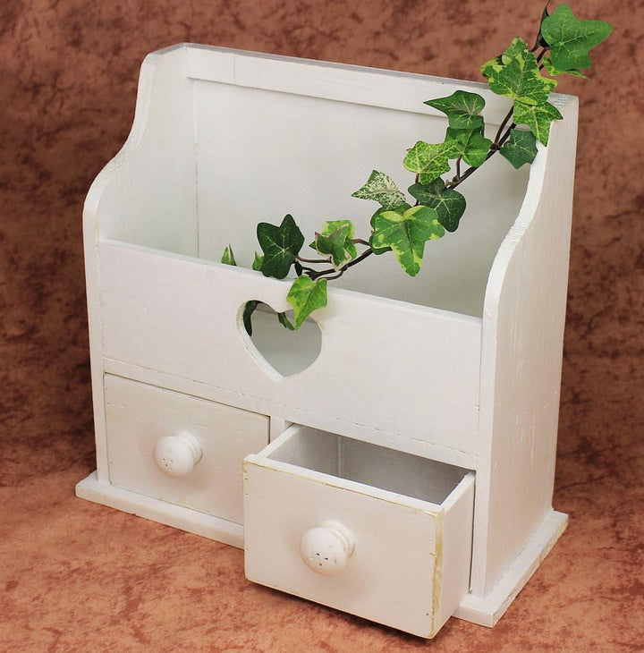 Minikommode Kommode mit 2 Schubladen 12236 Regal 28 cm Schmuckkasten Shabby Regal