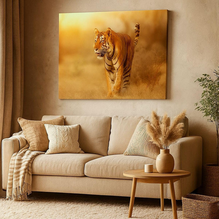 ARTTOR Bilder auf Leinwand 100x70cm Leinwandbild mit Rahmen tiger tier Gross Wanddeko Bild Schlafzim