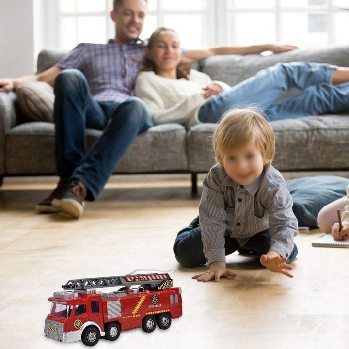 Tnfeeon Rettungs Feuerwehrauto Modellfahrzeuge, Notfall Unfallbehandlungs Fahrzeug Musik Wasserstrah