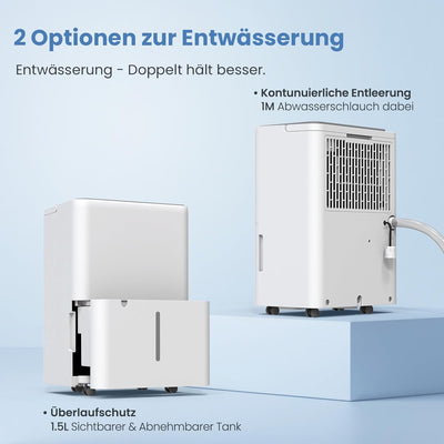 Newentor Bdpt. 12L Luftentfeuchter Elektrisch Keller 35dB, Entfeuchter Elektrisch Keller mit Ablaufs