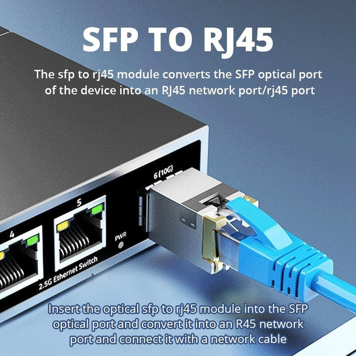 10G Multi-Gigabit SFP-Medienkonverter, 2-Port 10G Ethernet-Medienkonverter, 1x 100M/1G/2,5G/5G/10GBa