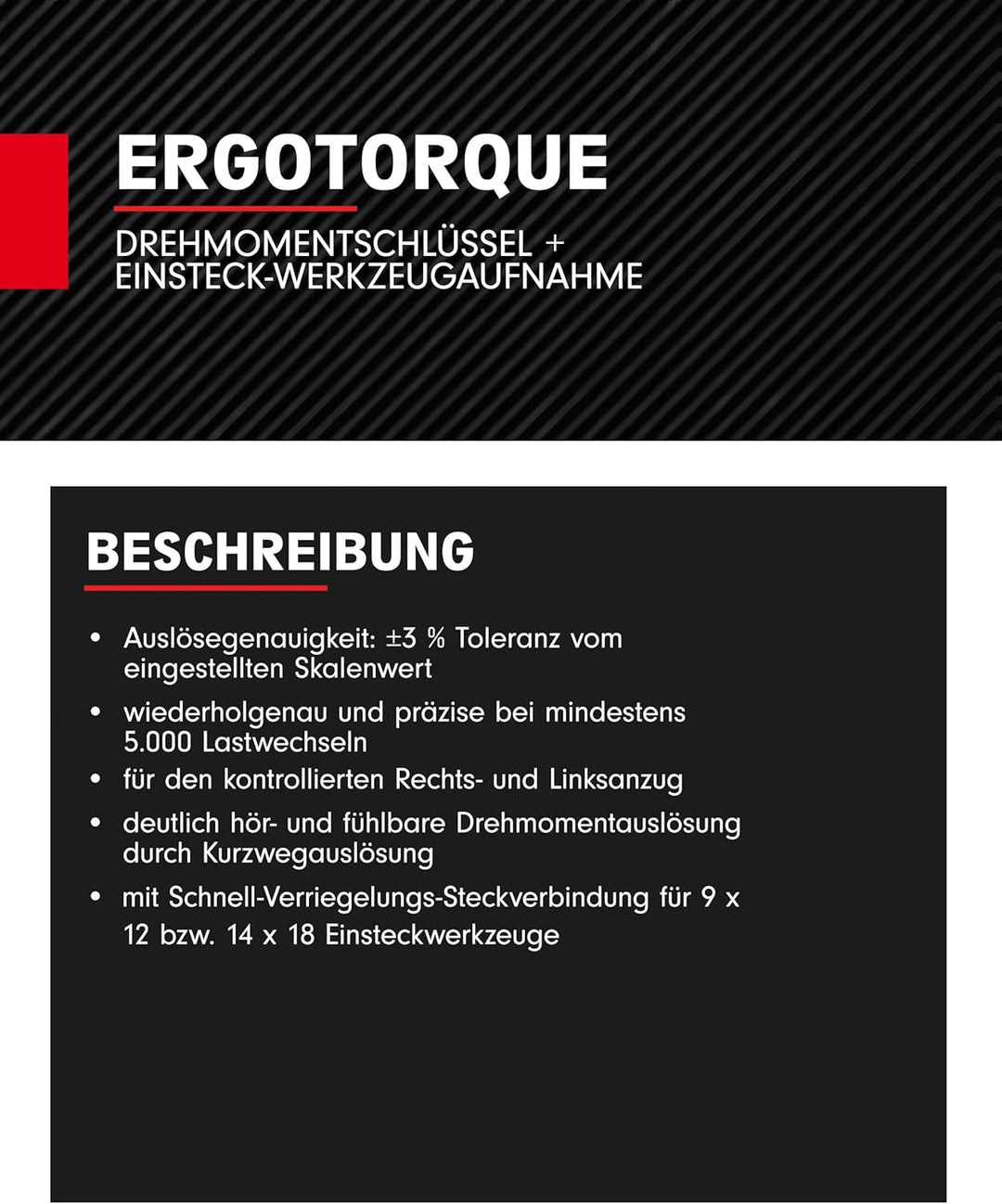 KS Tools Einsteck Drehmomentschlüssel 14x18 mm ERGOTORQUEprecision 516.1633 I 20-100 Nm I Mit Doppel