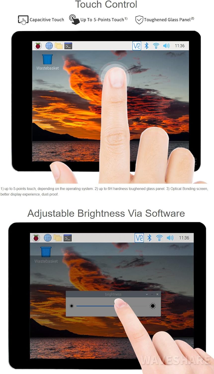 Waveshare 2.8inch Capacitive Touch Display for Raspberry Pi 4B/3B+/3A+ 480×640 Hardware Resolution D