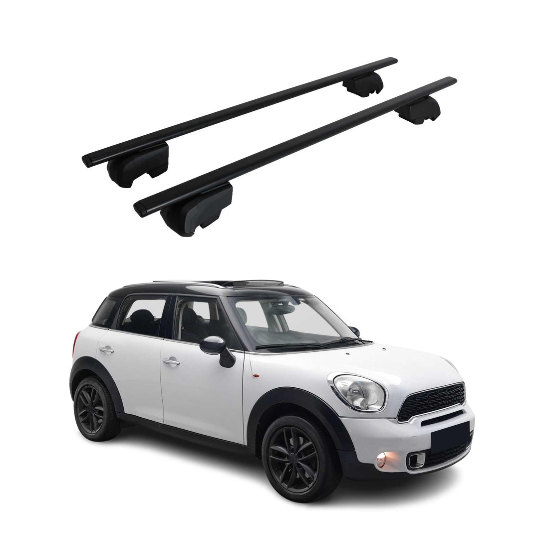 Dachträger Gepäckträger kompatibel mit Mini Countryman I 2010-2016 TÜV ABE Alu Schwarz 2X Countryman