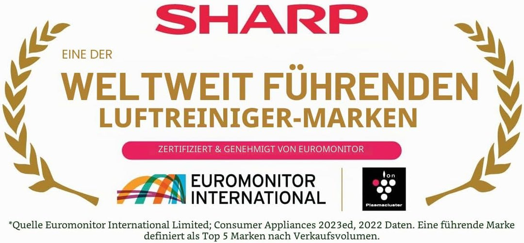 SHARP UA-HD60E-L Luftreiniger (mit Befeuchtungsfunktion, Verbesserung der Luftqualität, Ideal für Al