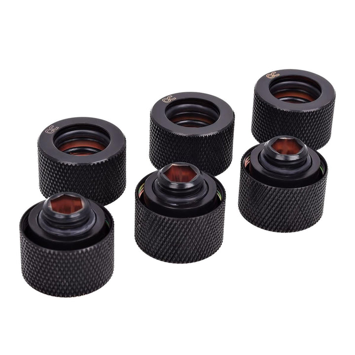 Alphacool 17385 HT 16mm HardTube Anschraubtülle G1/4 für Plexi- Messingrohre - Gerändelt - Dunkelsch