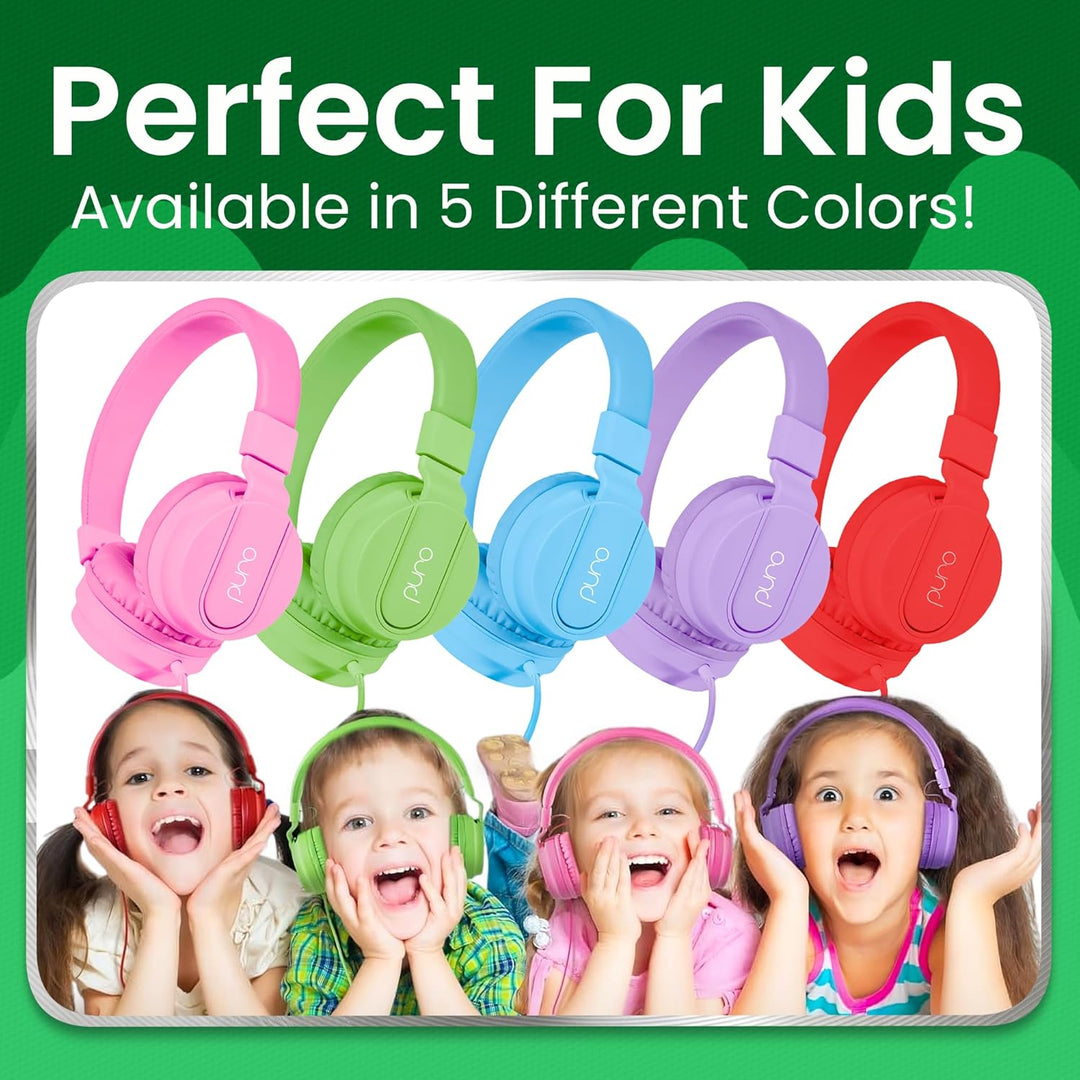 Puro Sound Labs PuroBasic Volume Limiting Wired Headphones for Kids, Boys, Girls 2+ Foldable & Adjus
