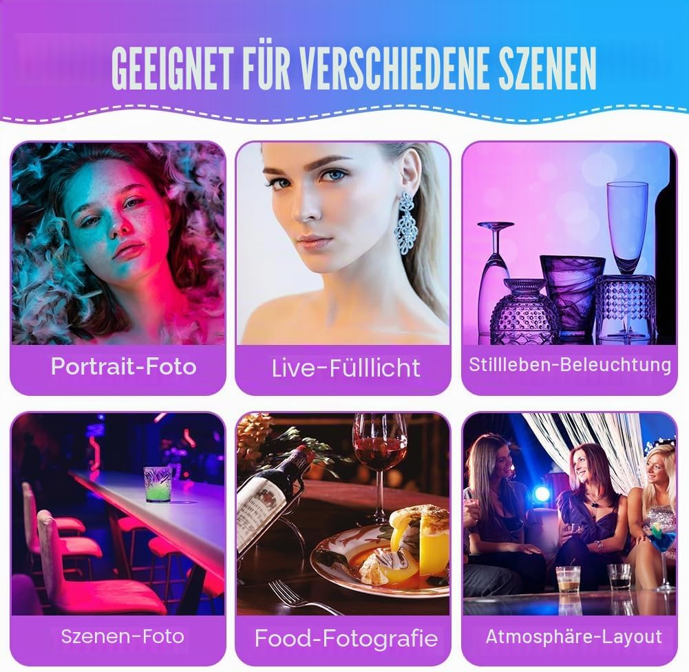 AXFEE LED Videoleuchte, Video Licht Dimmbare 3000K-7000K, Kamera Licht mit Telefonclip und Cold Shoe