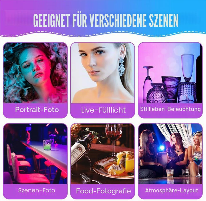 AXFEE LED Videoleuchte, Video Licht Dimmbare 3000K-7000K, Kamera Licht mit Telefonclip und Cold Shoe