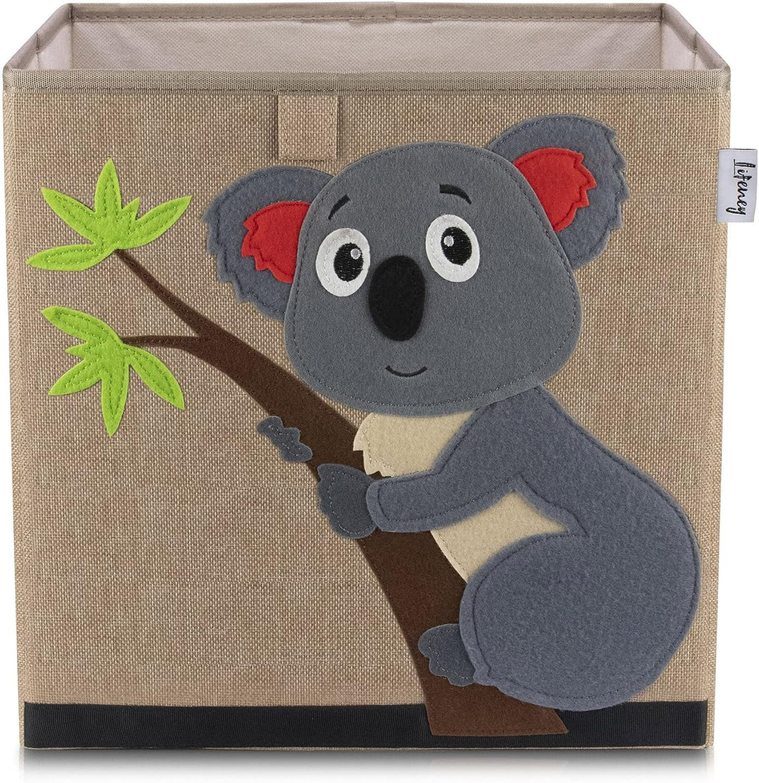 Aufbewahrungsbox im 3er Set Krebs, Hai und Koala I Dreierpack Spielzeugbox mit Tiermotiv passend für