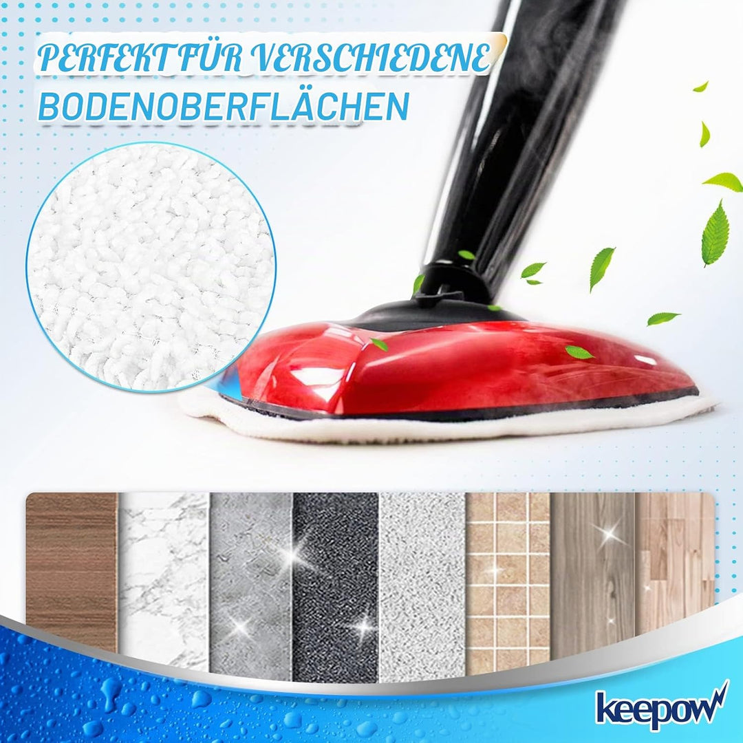 KEEPOW 8 Stück Bodenwischer Ersatzbezug Kompatibel mit Vileda Dampfreiniger &amp; für Vileda Steam PLUS