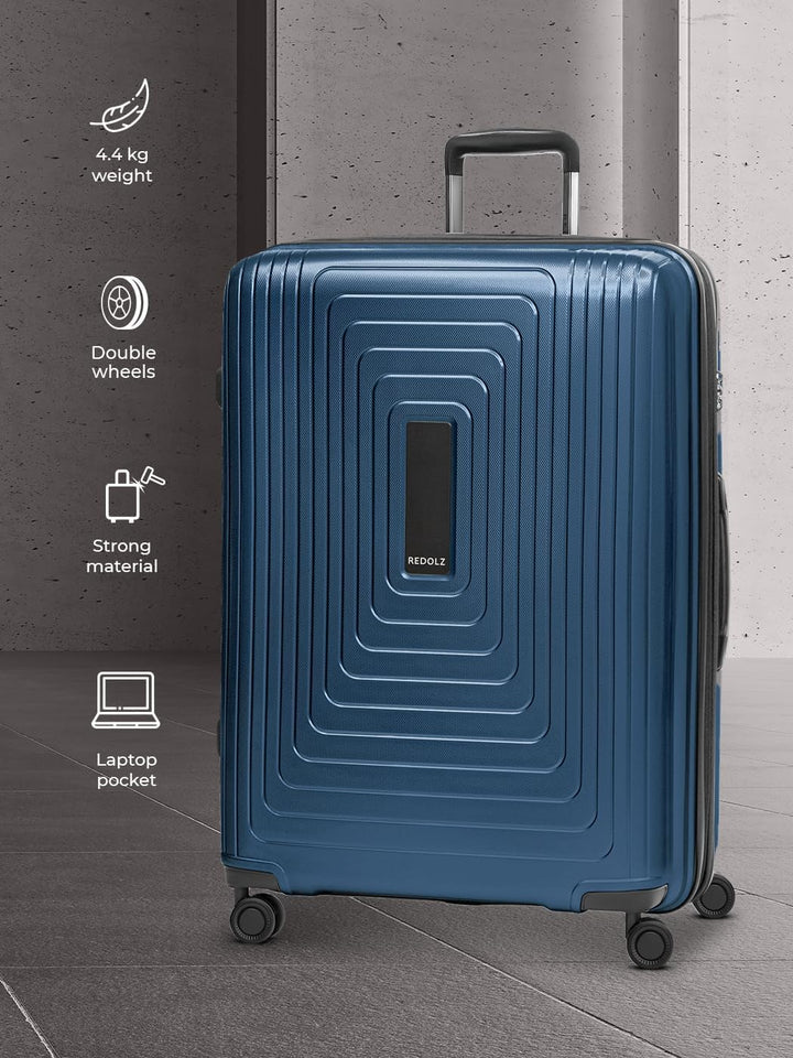 REDOLZ sehr grosser Hartschalen L+ Trolley | 52 x 34 x 77 cm | mit Dehnfalte von 123 auf 140 Liter e