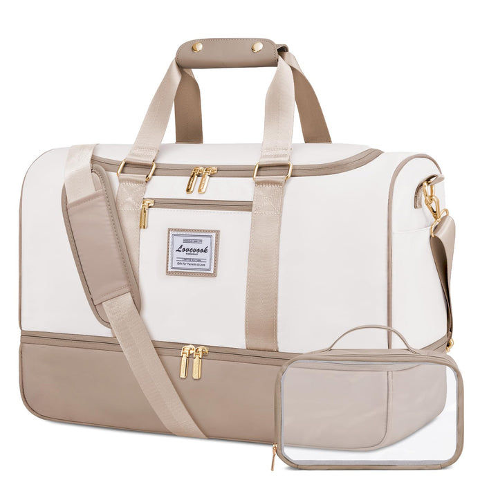 LOVEVOOK Reisetasche Handgepäck, 50L Gross Weekender Travel Duffle Carry on Bag mit Kulturtasche, Sc