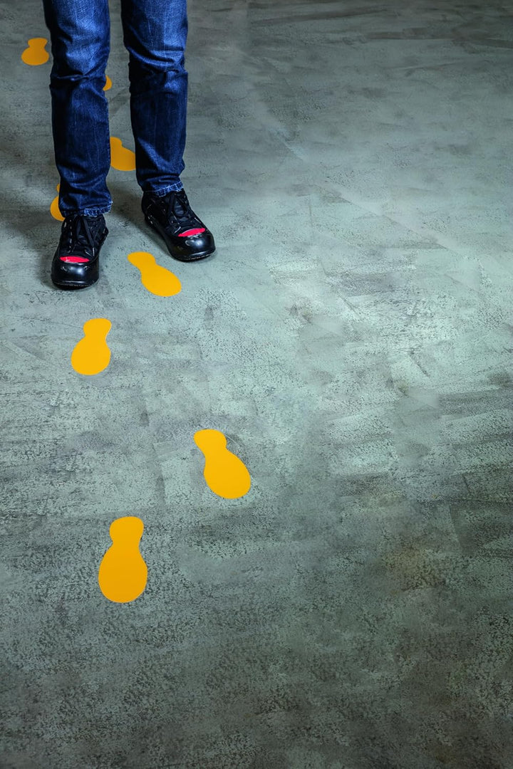 Durable Bodenmarkierung Fussform (Selbstklebende Markierungsfüsse, 5 Paar) RAL 1003 Signalgelb, 1727