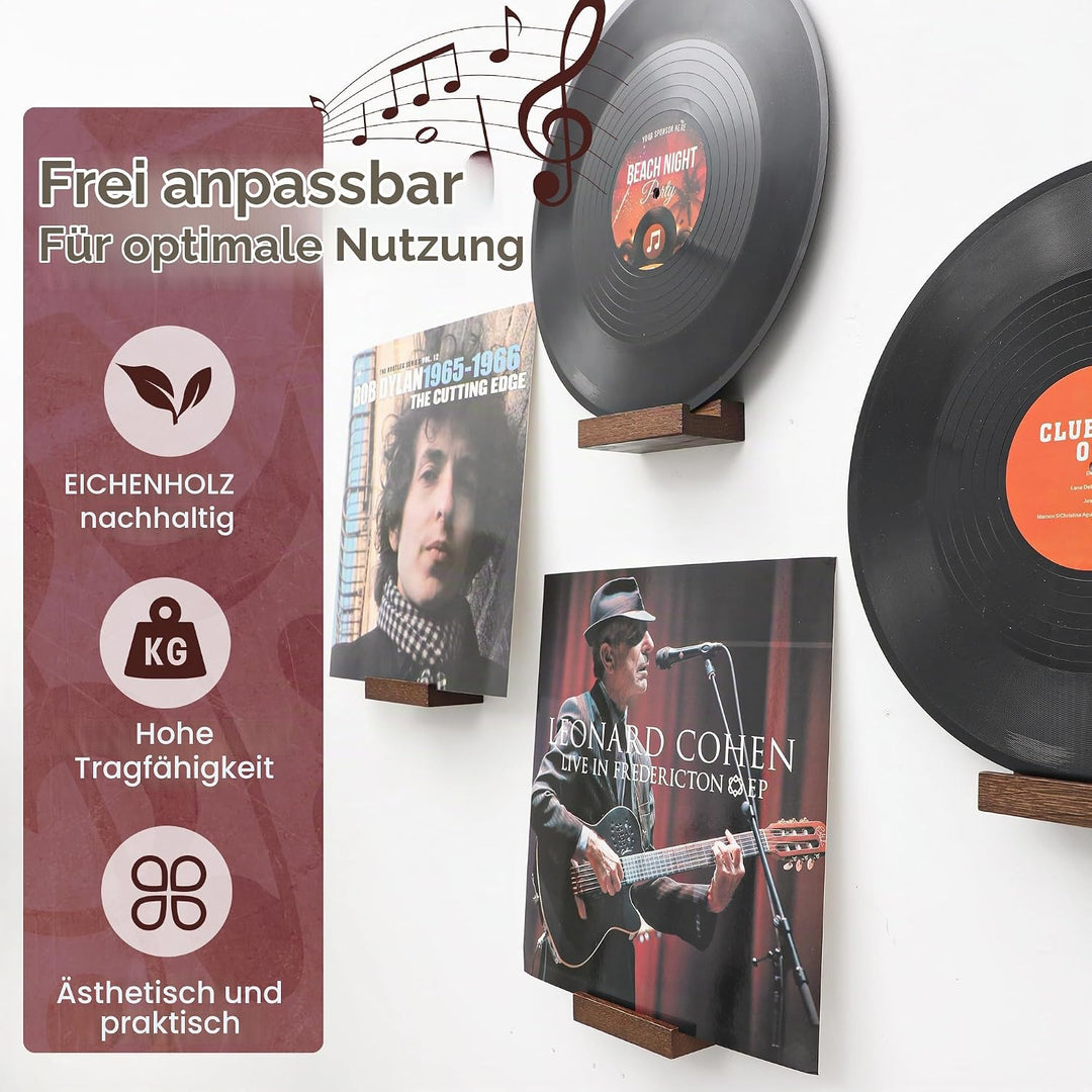 PHOENANCEE Massives Eichenholz, Schallplatten-Wandhalterung, Schallplatten-PräSentationshalter FüR L