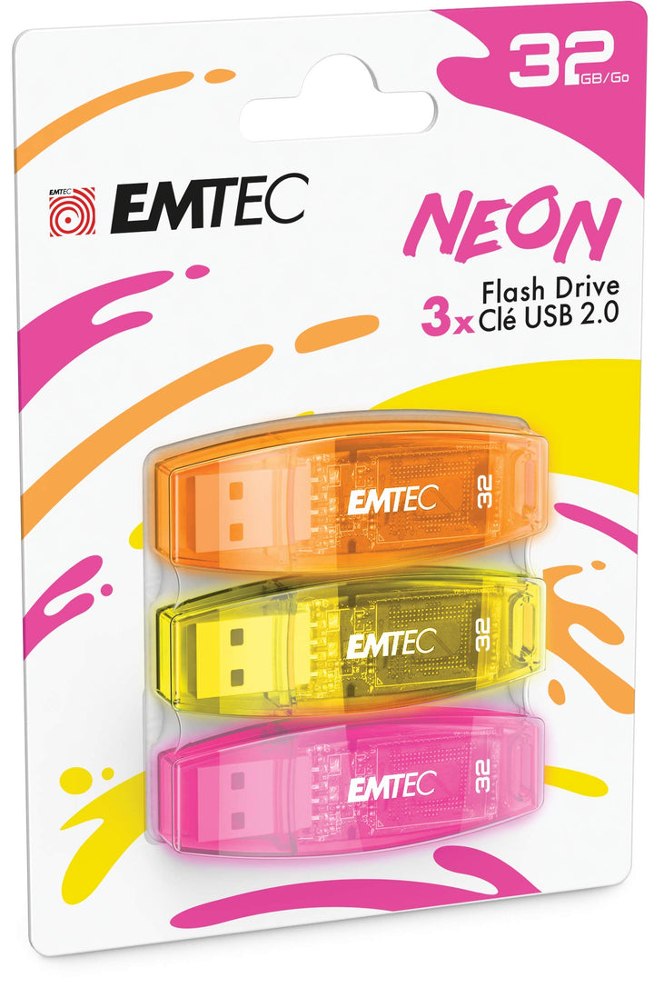 EMTEC USB-Stick 2.0 C410, Flash-Laufwerk 32 GB, Lesung 5 MB/S, Schreiben 15 MB/S, kompatibel mit USB