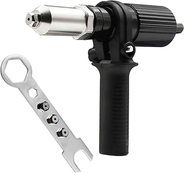Rivet Gun Adapter with Removable Plastic Handle, Electric Rivet Gun Head, Cordless Riveting Drill To