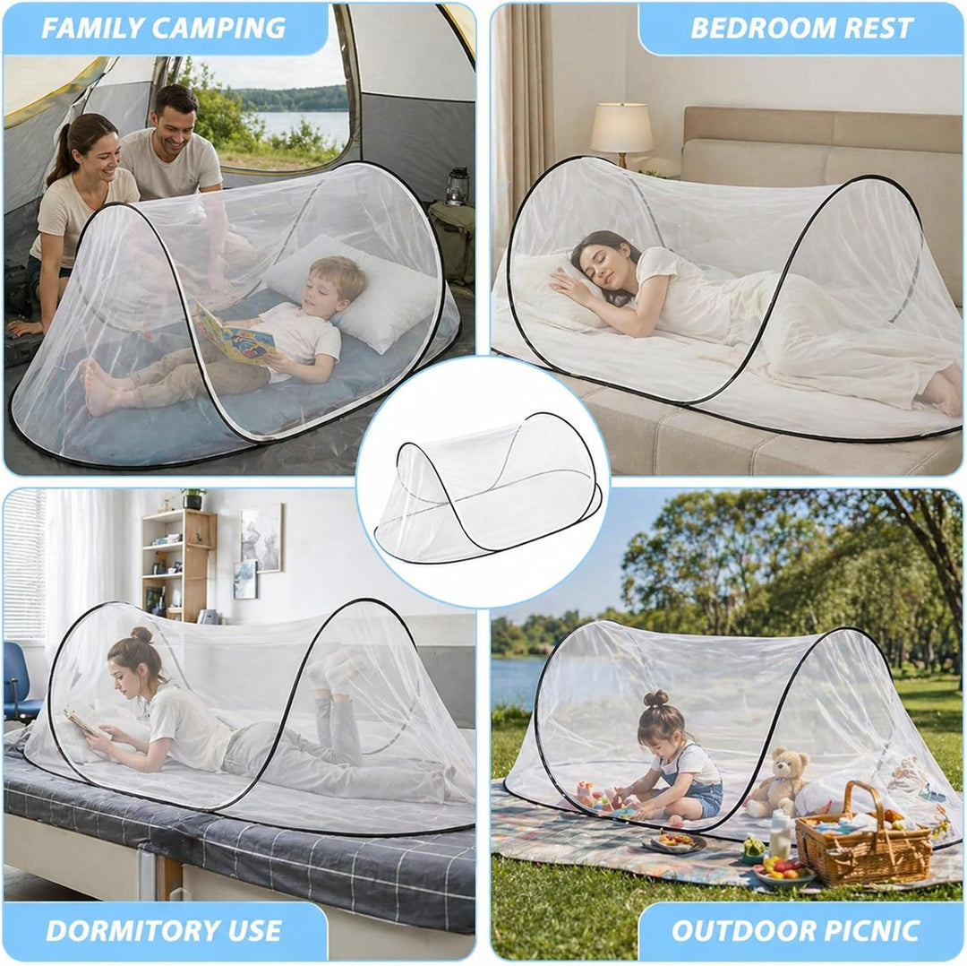 Faltbares Moskitonetz Bett, Pop-Up Mosquito Netz Bett, Mückennetz Reise 200 x 80 x 56cm, Tragbares C