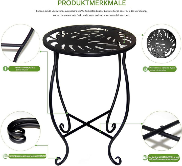 Aussen Pflanzenständer - Metall Pflanzentopfständer 38 Cm,Dekoratives Rundes Pflanzen- und Blumenreg