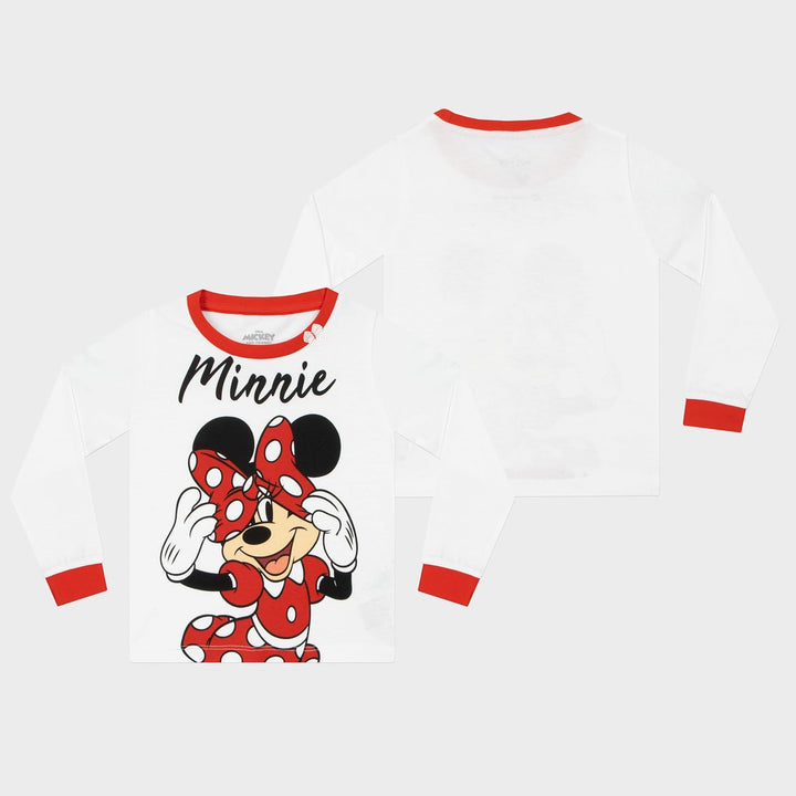 Disney Minnie Maus Schlafanzug | Baumwolle Schlafanzug Mädchen | Pyjama Kinder Lang, 92