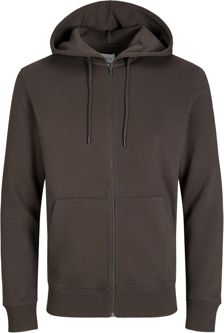 JACK & JONES Male Kapuzenpullover mit Reissverschluss Einfarbig Kapuzenpullover mit Reissverschluss