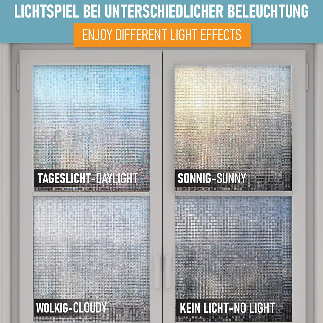 WindowShield® Fensterfolie Blickdicht mit Mosaikmuster | Video-Anleitung | Sichtschutz Fenster | sel