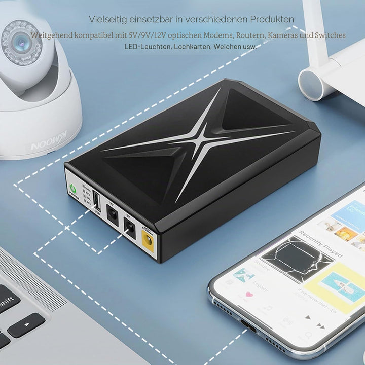 Mini UPS Wechselrichter, Mini Backup-Batterie, USV, 10400 mAh, Stromversorgung ohne Unterbrechung, E
