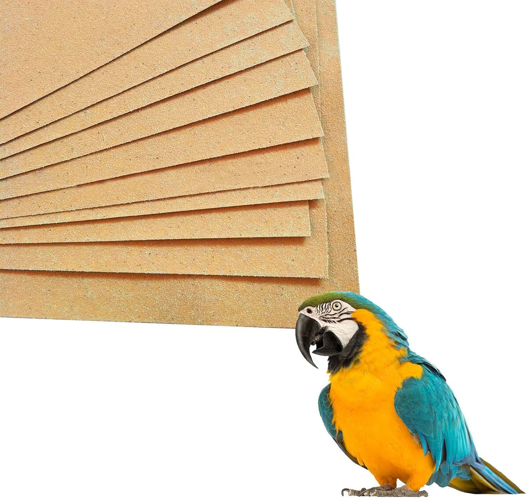 40 Stück Kiespapier für Vogelkäfig, 43 x 28 cm Vogelkäfig-Kies, Schleifpapier für Vögel, Einfach zu