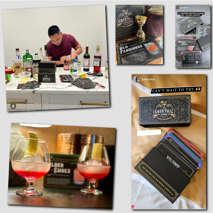 Cocktail Cards: 100 Cocktail Recipes to Master Cocktails in Barkeeper-Lernkartenform mit Schritt-für