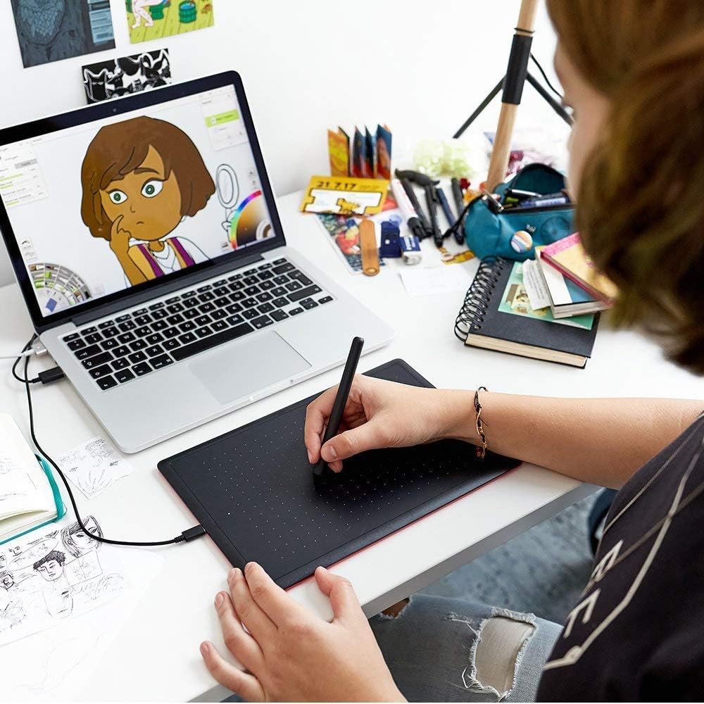 Wacom One by Medium Graphic Tablet Black, Red 2540 Lpi 216 X 135, CTL-672