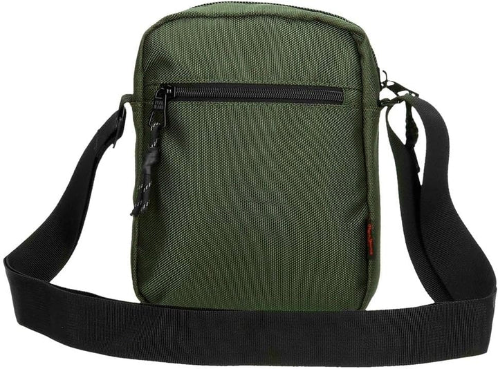 Pepe Jeans Bromley LDN Umhängetasche, mittelgross, Grün, 17 x 22 x 8 cm, Polyester mit Details aus K