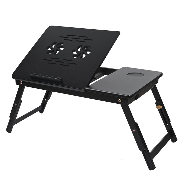 VASMIA Bambus Laptoptisch für Bett und Couch, Klapptisch, Frühstück Servierbach mit Klappbeinen, Höh