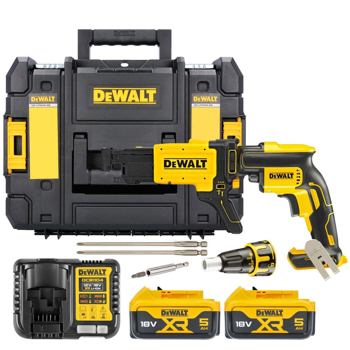 DeWalt Akku-Trockenbauschrauber / Schnellbauschrauber (18 Volt, 5.0 Ah, bürstenlos, inkl. Magazinvor