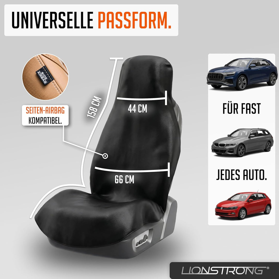 LIONSTRONG® Autositzschoner Vordersitz universell kompatibel [WASSERDICHT] - Autositzbezüge Vordersi