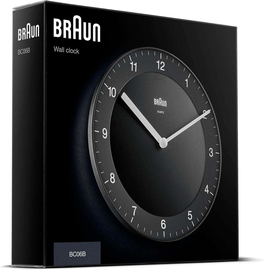 Braun Klassische analoge Wanduhr mit ruhigem Quarzuhrwerk, leicht lesbarem Zifferblatt mit 20 cm Dur
