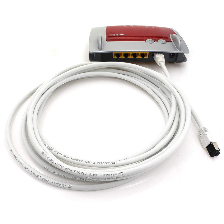 7,5m Cat 8 Netzwerkkabel CAT8 Kabel Weiss - 10 Stück Cat.8 Lan 2000 Mhz 40 Gbit s 40GBase-T Poe+ Pat