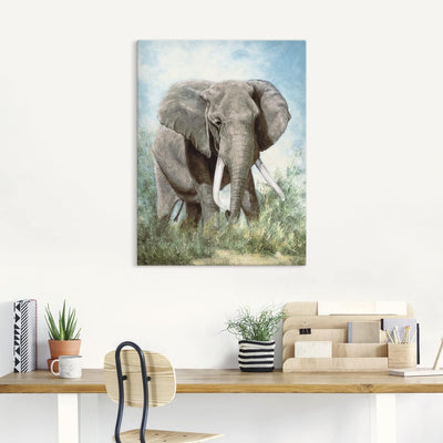 ARTland Leinwandbilder Wandbild Bild auf Leinwand 45x60 cm Tiere Elefant T4EI Elefant 45 x 60 cm, El