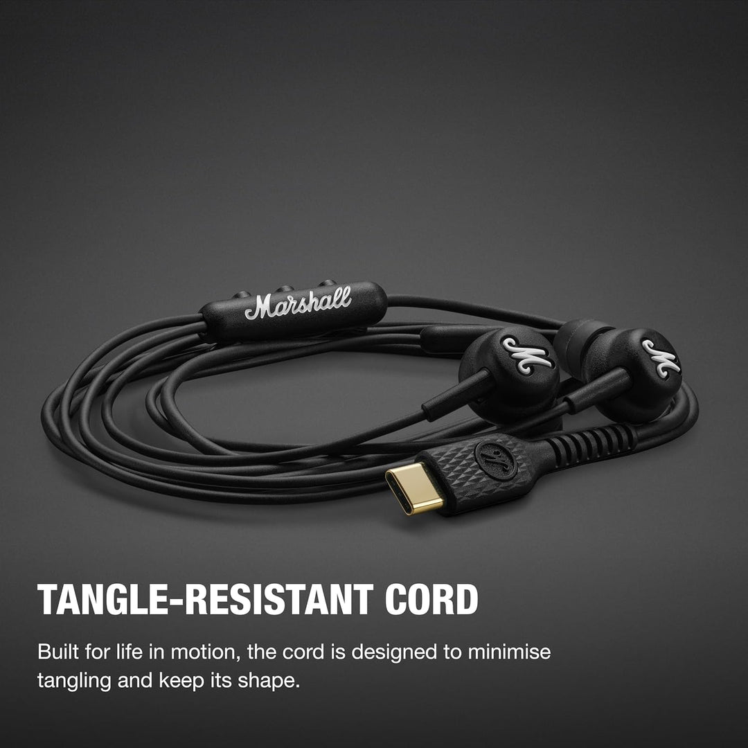 Marshall Mode USB-C kabelgebundene Kopfhörer – integriertes Mikrofon, individuelle Passform, knotenf