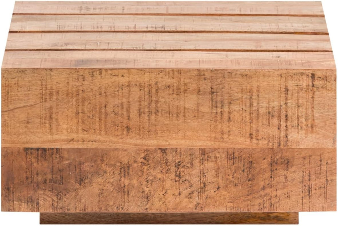 Woodkings Couchtisch Dakota | 70x70 aus rustikalem Massivholz | Balkentisch für das Wohnzimmer | Lan