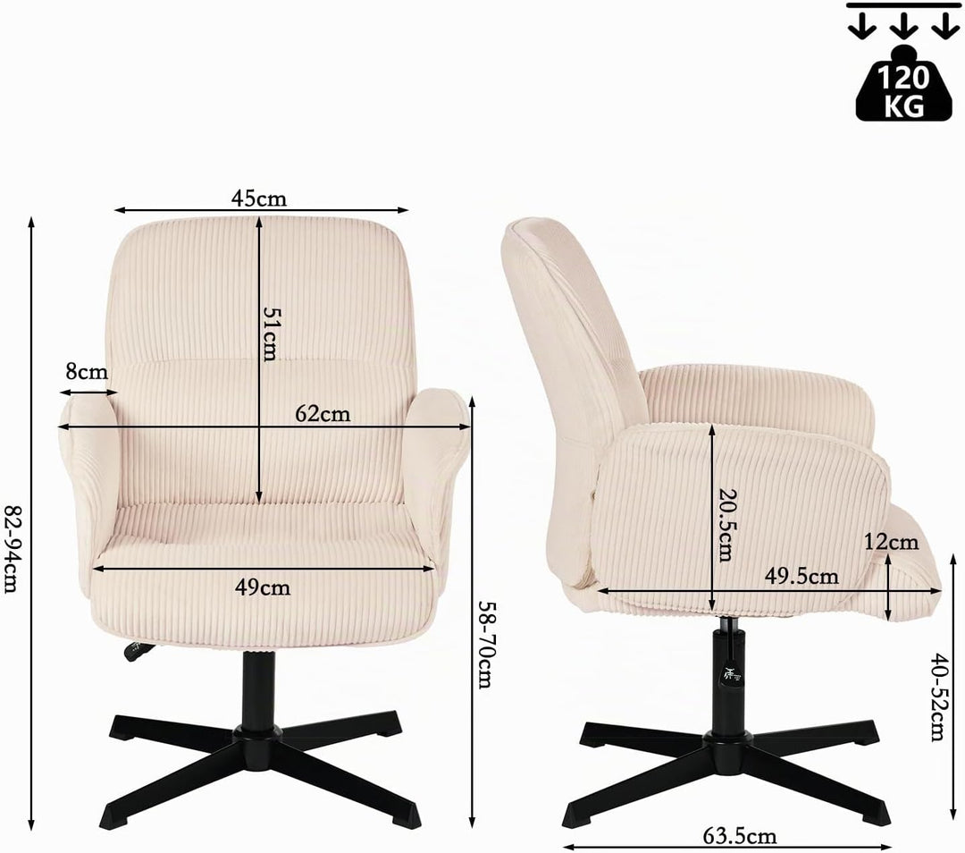 MEUBLE Cosy Bürostuhl Ergonomisch Schreibtischstuhl mit höhenverstellbar Armlehnen 360° Drehbar Schm
