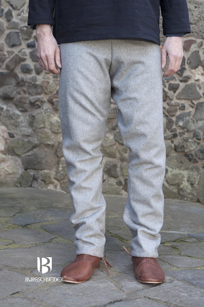 Burgschneider Mittelalter LARP Thorsberghose Fenris - Wolle Grau L L Grau, L Grau
