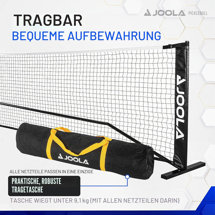 JOOLA Pickleballnetz Pickleball Net mit Stahlrahmen, Strapazierfähiges PPVC-Netz, Outdoor/Indoor, in
