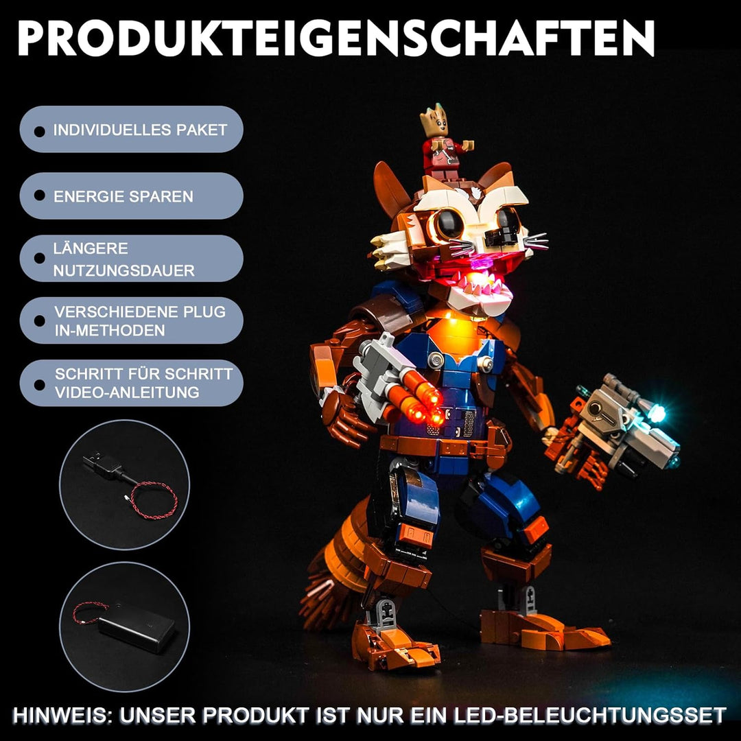 Led Licht Set Kompatibel mit Lego 76282 Rocket & Baby Groot (Kein Modell), Dekorationsbeleuchtungsse