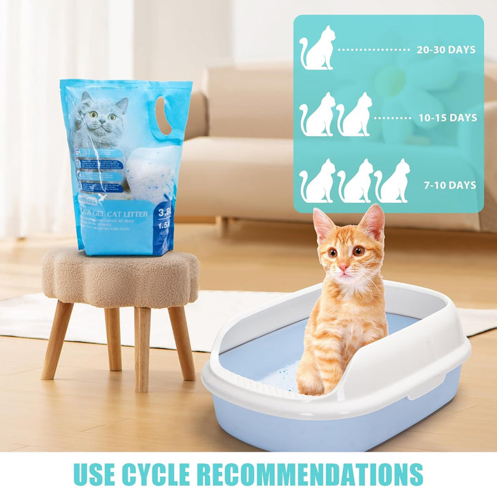 Nobleza - 4 x 3.8L Arena para Gatos de sílice Camada para gatitos de Gel de Diamante Absorbente， Cóm