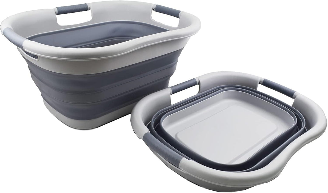 SAMMART Faltbarer Wäschekorb aus Kunststoff, 30 l, faltbar, Pop-Up-Aufbewahrungsbehälter/Organizer,
