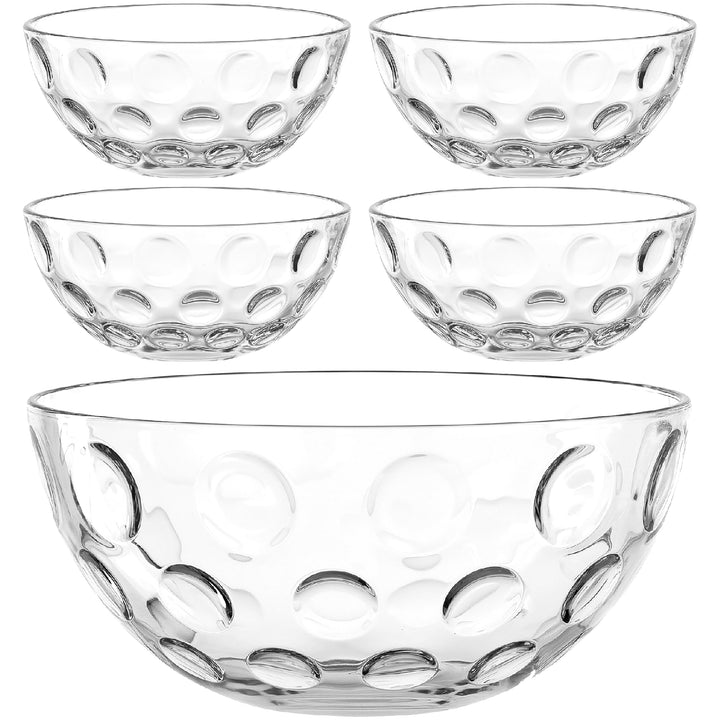 LEONARDO HOME CUCINA OPTIC Schalenset • 5 tlg. Set • Strukturierte Glasschalen im klaren Design • Pa