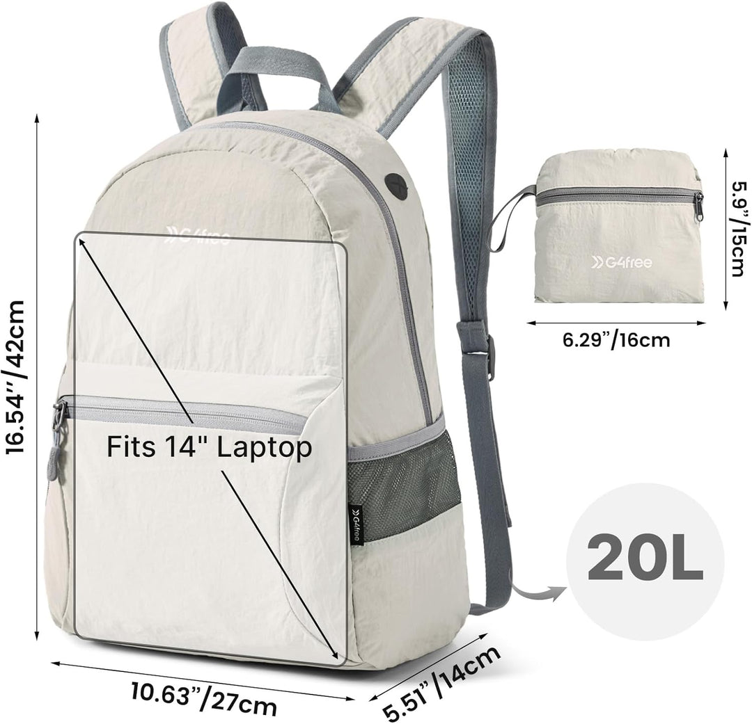 G4Free 20L Faltbarer Rucksack Ultraleichter Wanderrucksack Daypack für Männer Frauen und Kinder für